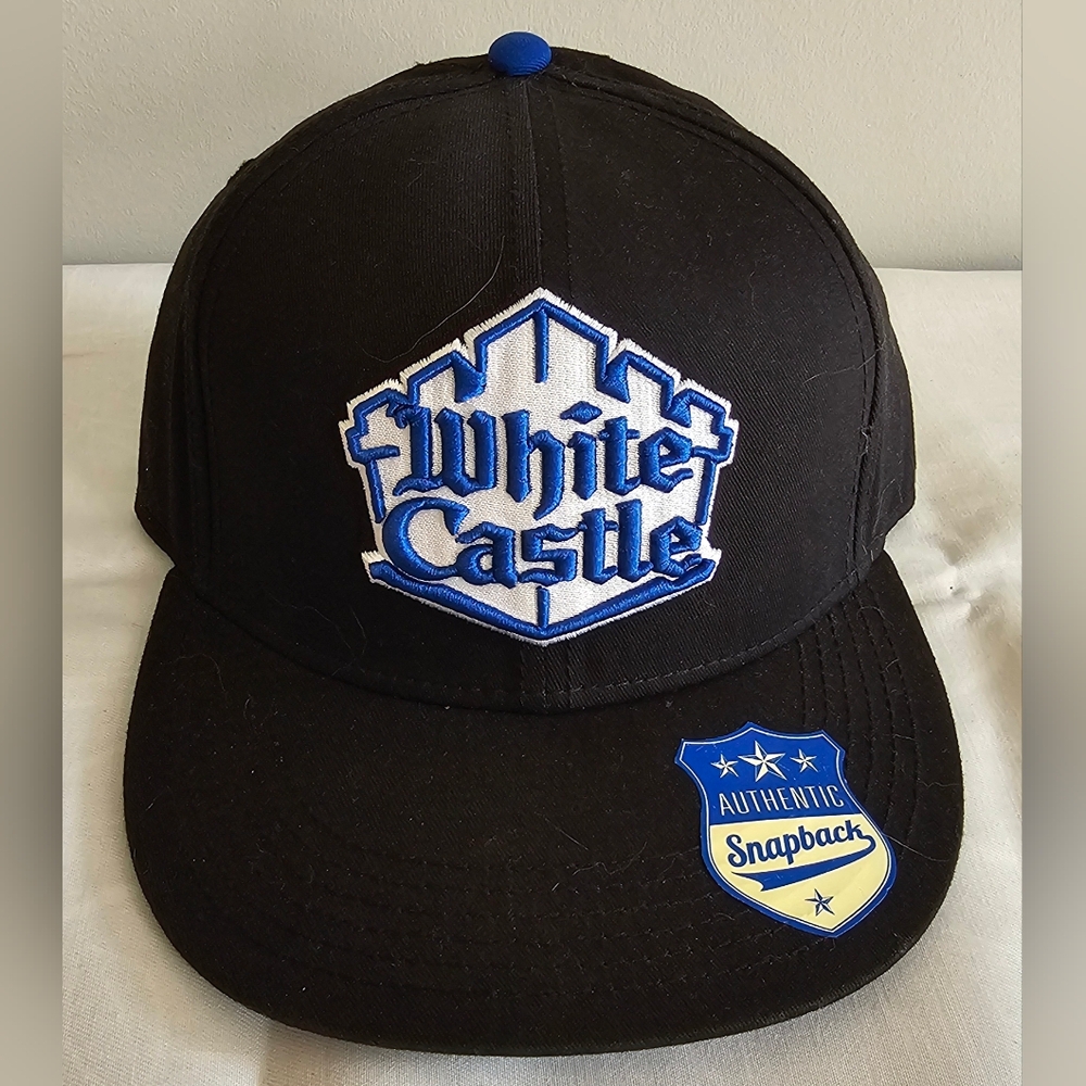 NWT White Castle Black Snapback Hat, Baseball Cap